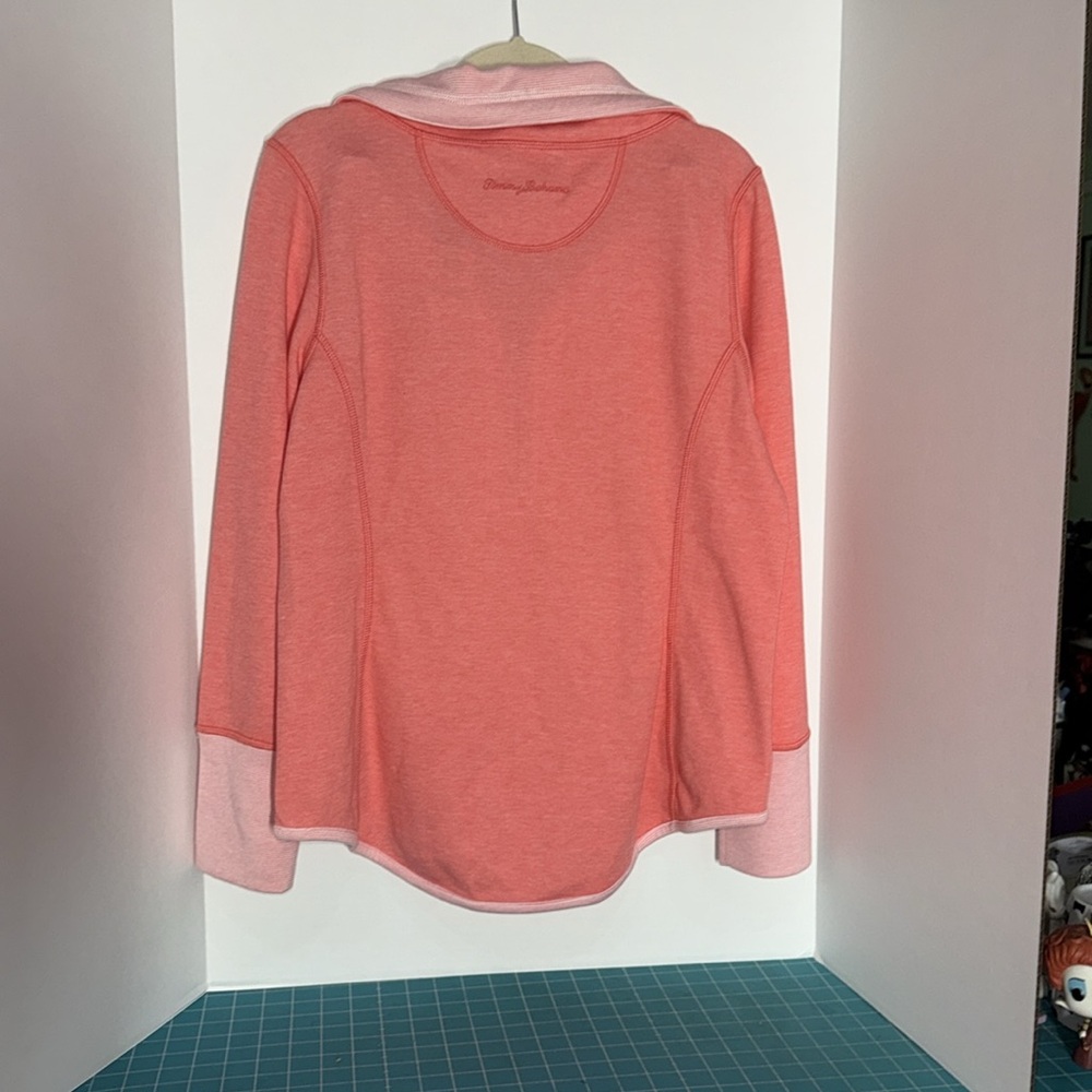Tommy Bahama Pink Quarter-Zip College Miami U Cozy Fall NWT Pullover Size Medium - Picture 7 of 10